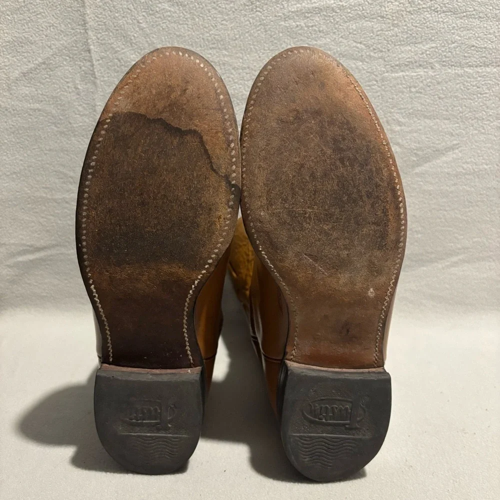 Justin Basic Roper Tan Boots size 7.5 C style L3884